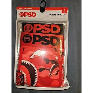 PSD Underwear Mens Big Red Pack Four-way Stretch Boxer Brief Size L 2 Pack NWT